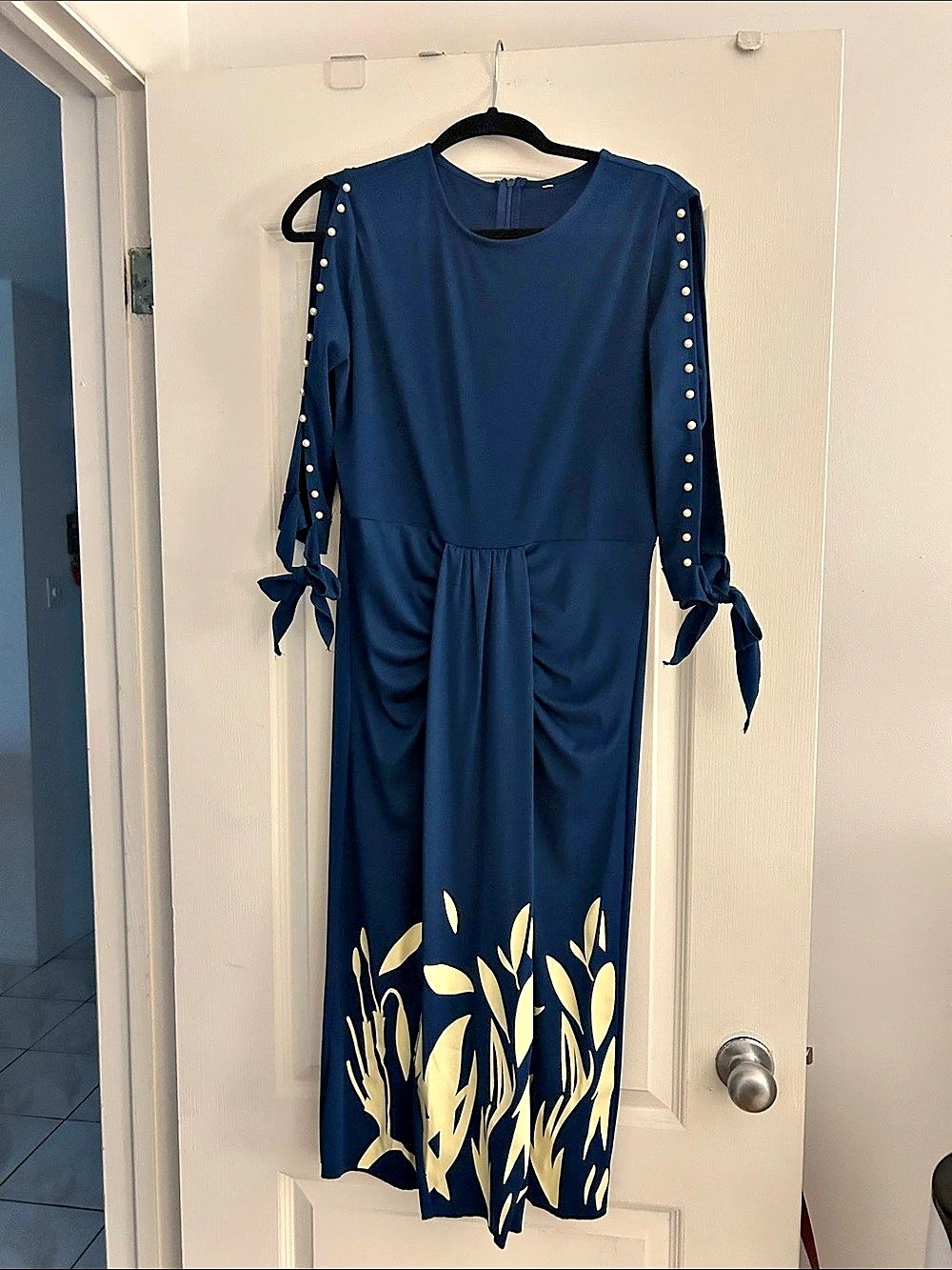Women's Blue & Yellow Maxi Dress